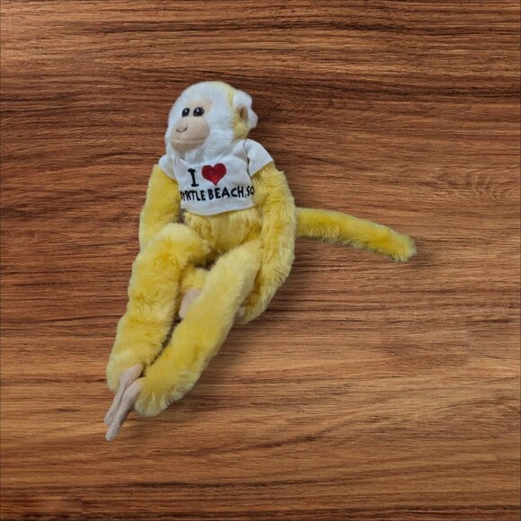 I Love Myrtle Beach Yellow Plush Monkey With Long Arms & Legs  15 inch hugger - Picture 1 of 7